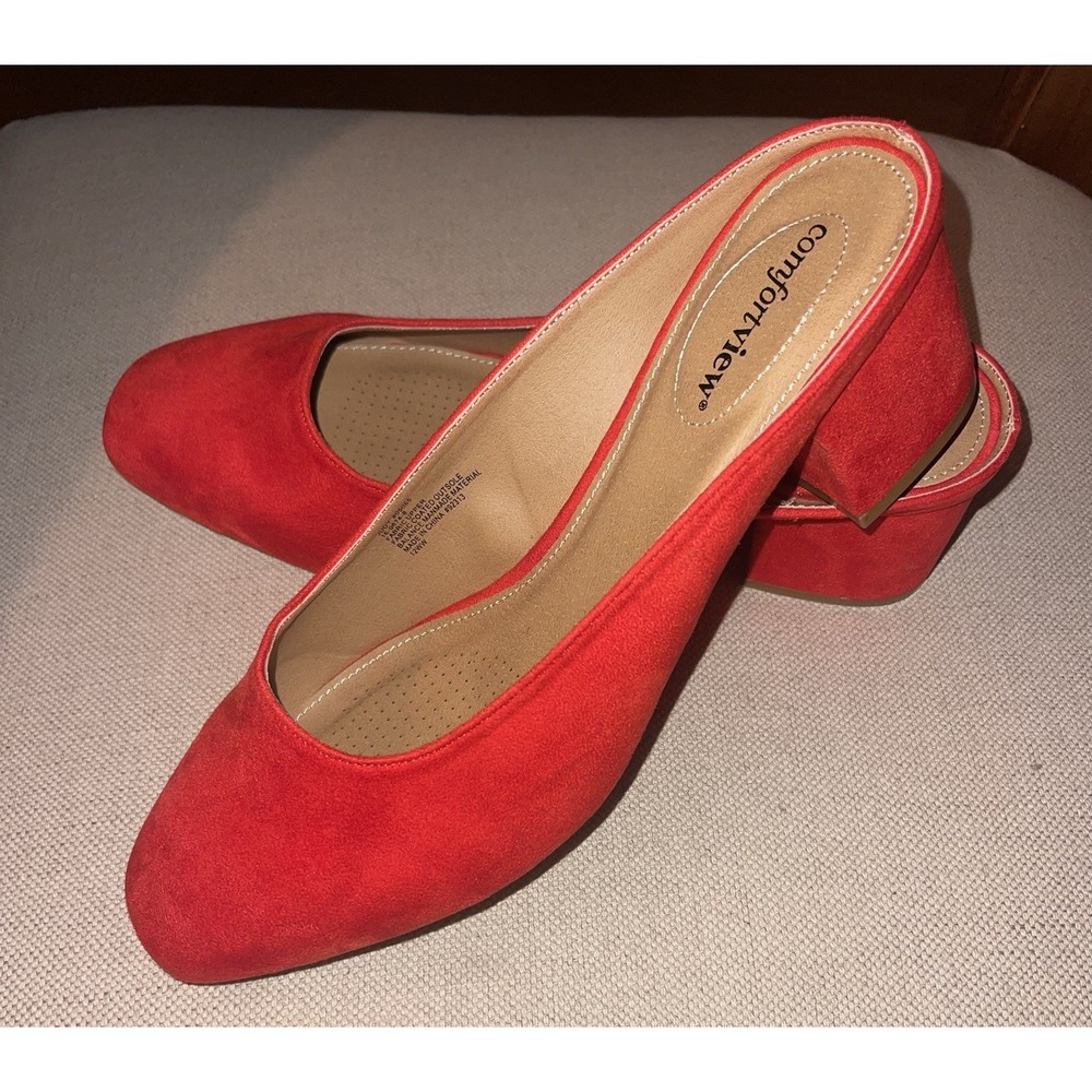 Comfortview Vibrant Red Mules
